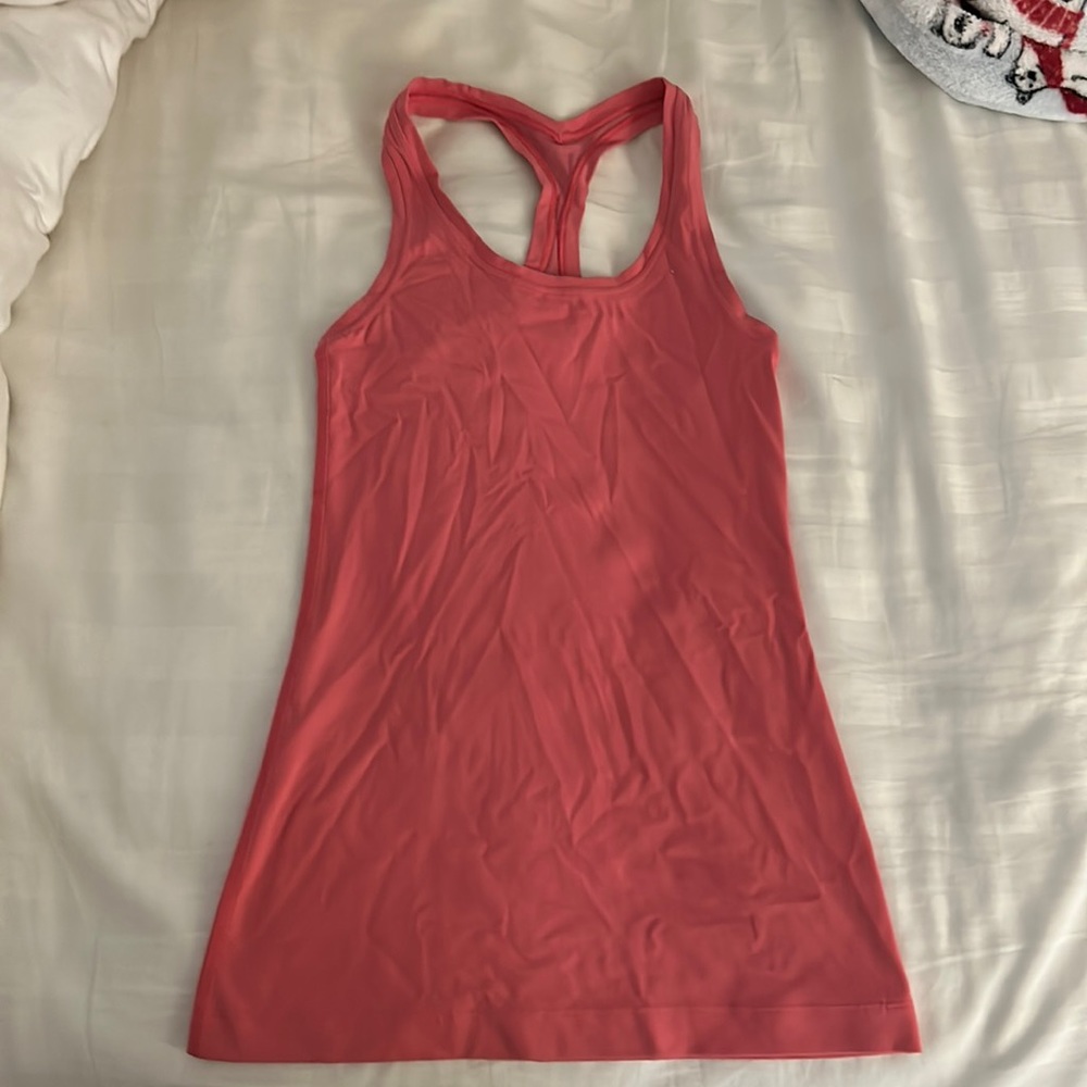 Coral pink lululemon nulu tank top